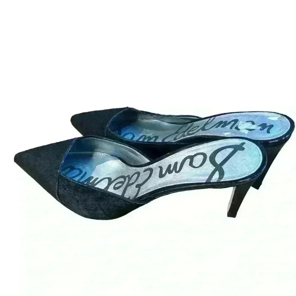 Sam Edelman Women's Odelia Pump Leather Slip On Heels Pointed Toe Black Size 8.5 - Picture 4 of 9